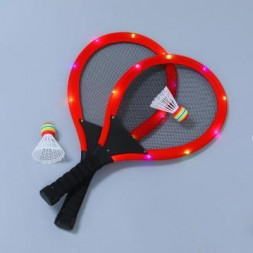 Набор бадминтона SILAPRO Набор бадминтона (ракетка 9LED h55см 3хLR44-2шт., волан LED- 1шт., волан-1шт.) (136-019)