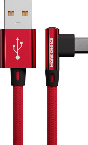 Кабель MORE CHOICE (4627151196985) K27m USB 2.1A microUSB красный - 1,0m