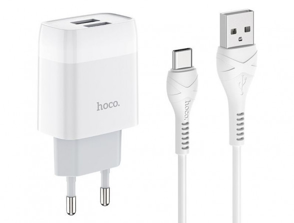 Сетевое ЗУ HOCO (6931474713070) C73A 2USB 2.4A TYPE-C 1м белый