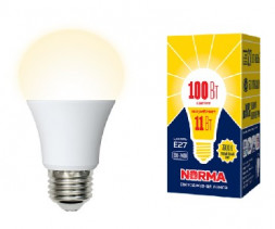 Лампа светодиодная VOLPE (UL-00003787) LED-A60-11W/WW/E27/FR/NR Форма A матовая Серия Norma 3000K