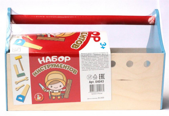 Детские игры ДЕСЯТОЕ КОРОЛЕВСТВО Набор инструментов (молоток, пила, ключ, отвертка, уголок) 04043
