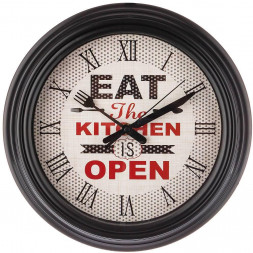 Часы настенные LEFARD 220-377 CHEF KITCHEN ЧЕРНЫЙ d31см циферблат d22,5см