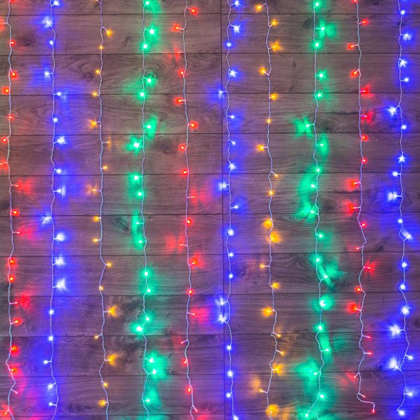 Гирлянда NEON-NIGHT (235-069) ГИРЛЯНДА LED ДОЖДЬ 2*3 М, С ДИН ПР-Й ПРОВОД, 230 В, LED МУЛЬТИ