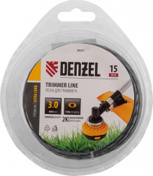 Леска для триммера DENZEL Леска для триммера двухкомпонентная эллипс, 3,0мм х 15м, блистер EXTRA CORD 96257