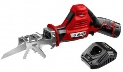 Пила сабельная ЗУБР СПЛ-125-21 12В, 1 АКБ (2Ач), в коробке, пила сабельная