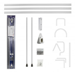 Карниз в ванную GFMARK 100012 Карниз в ванную угловой - универсальный хромированный с гибкой перекладиной