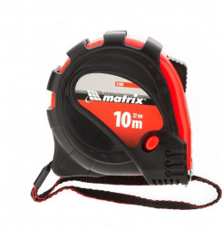 MATRIX Рулетка Status Magnet 3 fixations,10 м х 32 мм,обрезиненный корпус,зацеп с магнитом 31000