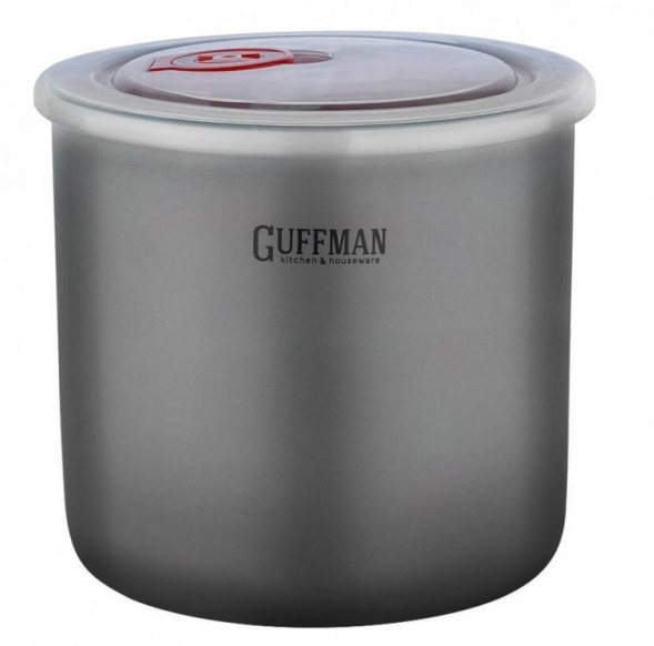 Емкость для хранения GUFFMAN C-06-014-GR черная с крышкой 1л