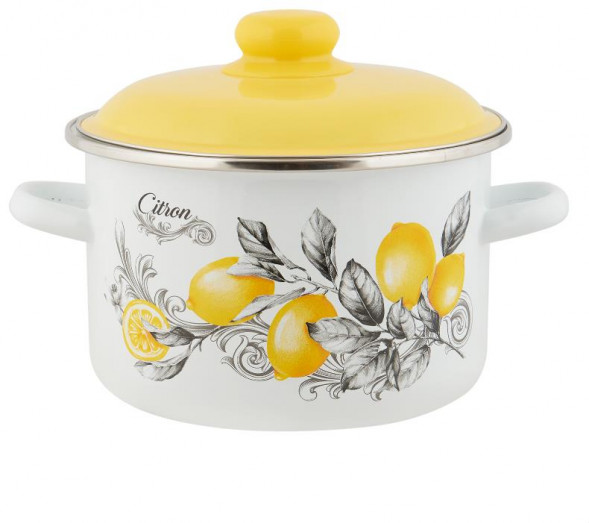 Кастрюля APPETITE 6RD221M CITRON эмал цил 5,5л