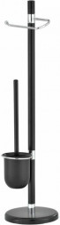Аксессуары д/ванной комнаты UNISTOR ATTACHE Гарнитур для туалета напольный с держателем для бумаги и щёткой-ёршиком 211157