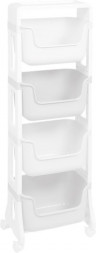 Этажерка VIOLET "Junior" напольная 4-х ярусная на колесах (белый) 771406