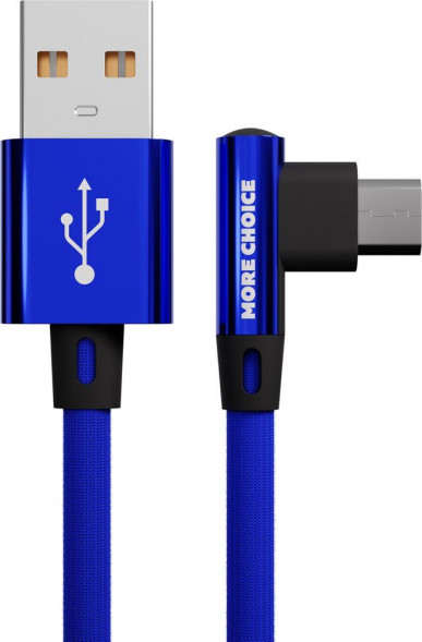Кабель MORE CHOICE (4627151197005) K27m USB 2.1A microUSB голубой - 1,0m