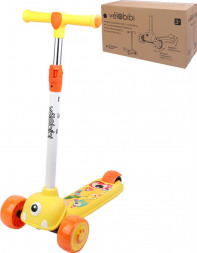 Самокат VELOBIBI 3-х колесный жёлтый 58*28*80 см СМК-0366 ПП-00198450