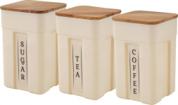 Набор банок SUGAR&amp;SPICE SE106712996 Rosemary для сыпучих продуктов с деревянной крышкой 0,75л х 3шт.