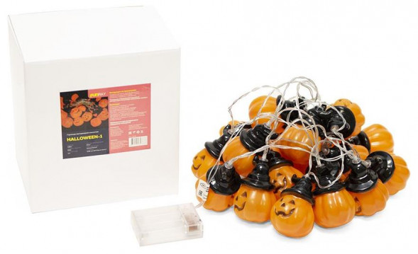 Гирлянда FUNRAY &quot;Halloween-1&quot;, тыквы, 2,85м, 20LED, теплый белый, 3*АА