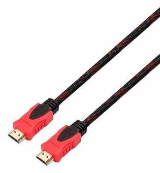 Кабель HDMI EXPLOYD EX-K-1409 Кабель HDMI-HDMI V1.4 1.0M круглый чёрный-красный