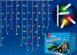 Бахрома светодиодная UNIEL (UL-00002272) ULD-B3010-200/TWK MULTI IP67 Бахрома светодиодная с эффектом мерцания, 3м. Соединя