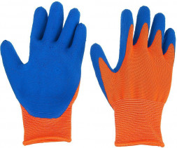 Перчатки INBLOOM Перчатки садовые детские, с латексным полуобливом, полиэстер, р.6, 15см, 30г (180-012)