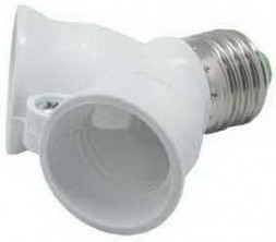 Переходник ECOLA A7T27WEAY с цоколя E27 на 2хE27 Белый