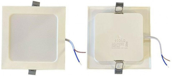 Светодиодный встраиваемый светильник ECOLA DNRD20ELC LED downlight встраив.2011 20W/6500K 165x165x28 белый