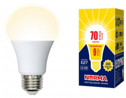 ЭЛЕКТРИКА VOLPE (UL-00005622) LED-A60-9W/3000K/E27/FR/NR картон