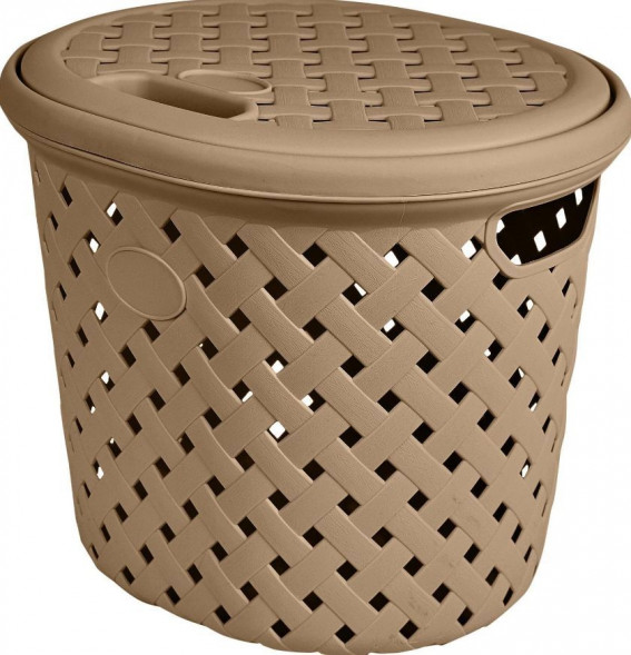 Корзина для белья PLAST TEAM PT408811015 Rattan 14л 325х280х280мм шоколадный мокко