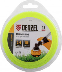 Леска для триммера DENZEL Леска для триммера зубчатый квадрат, 2,4мм х 15м, блистер FLEX CORD 96214