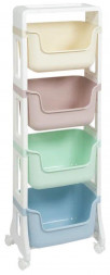 Этажерка VIOLET Этажерка &quot;Junior&quot; напольная 4-х ярусная на колесах (микс) 771400