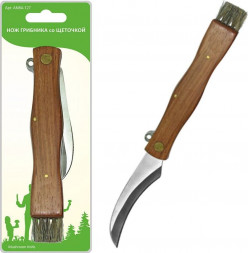 Нож грибника MULTIDOM Нож грибника со щеточкой (дер ручка) AN84-127 MULTIDOM Нож грибника со щеточкой (дер ручка) AN84-127