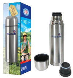 Термос PENGUIN из нержавеющей стали с узким горлом двумя пробками ВК-21D, 0,75л