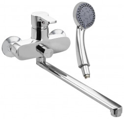 Смеситель для ванны BIANCO 385016 Смеситель в ванную шаровый, длинный нос с дивектором на корпусе