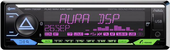 Автомагнитола AURA AMH-79DSPw USB-ресивер (без ISO-разъема)