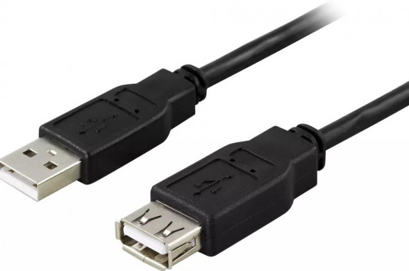 Кабель VS (U505) USB2.0 Aвилка-Арозетка, 0,5 м черный