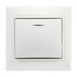 выключатель SMARTBUY (SBE-01w-10-SW1-1-c) Венера, 1-клавишный,белый