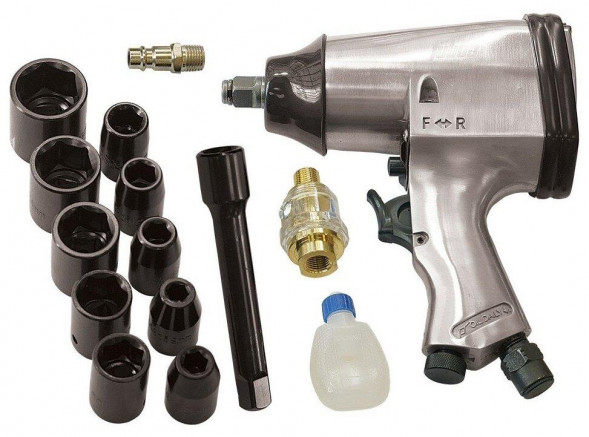 Пневмоинструмент GROSS Гайковёрт пневматический ударный G985, 1/2&quot;,Twin Hammer, 610 Нм, 9000 об/мин, композитный 5744
