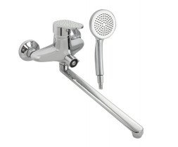 Смеситель для ванны BRIMIX 3270 Смеситель в ванную с дивектором на корпусе шаровый ручка с белой мозаикой