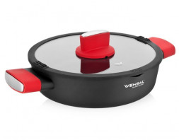 СОТЕЙНИКИ VENSAL 1026VS Сотейник с крышкой Vensal Velours rouge кованый 24см
