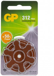 Воздуно-цинковые батарейки GP (8487) ZA312FRA-9D6