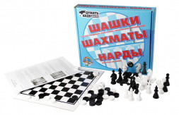Детские игры ДЕСЯТОЕ КОРОЛЕВСТВО Игра настольная "Шашки, шахматы, нарды" 01451