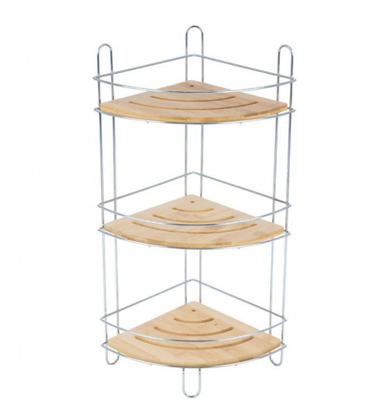 Полка трехъярусная РЫЖИЙ КОТ Полка трехъярусная BAMBOO-05 (угловая), 19,5*19,5*48,5 см (101247)