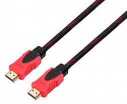 Кабель HDMI EXPLOYD EX-K-1410 Кабель HDMI-HDMI V1.4 2.0M круглый чёрный-красный
