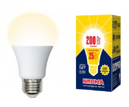 Лампа светодиодная VOLPE (UL-00004469) LED-A70-25W/3000K/E27/FR/NR Форма A матовая Серия Norma 3000K