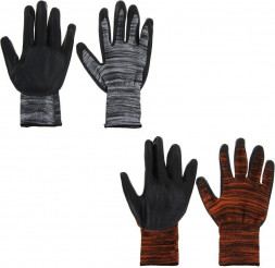 Перчатки INBLOOM Перчатки садовые нейлоновые с нитриловым полуобливом, р.10, 24.5см, 34 г (180-017)