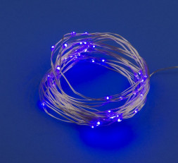 Гирлянда UNIEL (UL-00007185) ULD-S0500-050/SCB/2AA PURPLE IP20 DEW Гирлянда светодиодная на батарейках