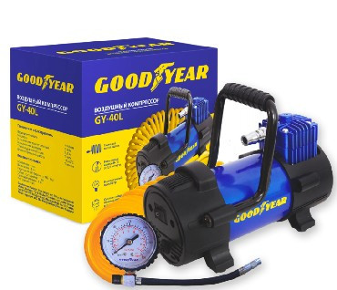 Автокомпрессор GOODYEAR GY000111 GY-40L 40 л/мин со съемной ручкой