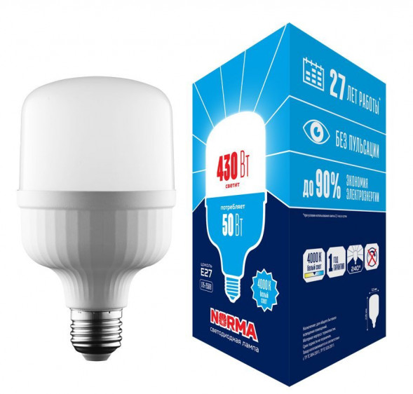 Мощные лампы M80 VOLPE (UL-00006791) LED-M80-50W/4000K/E27/FR/NR