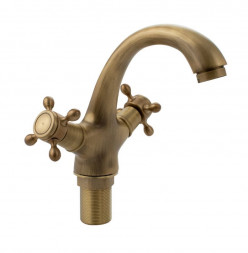 Смеситель для раковины BRIMIX 174 Смеситель для раковины металлокерамика под БРОНЗУ ручка крест