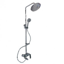 Душевой комплект BRIMIX 3095 Смеситель + стойка душевая тропический душ с двумя лейками