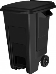 Контейнер SPIN&amp;CLEAN SC700821028 Freestyle для мусора с крышкой, на колесах, с педалью, 100л (PP), черный SPIN&amp;CLEAN SC700821028 Freestyle для мусора с крышкой, на колесах, с педалью, 100л (PP), черный
