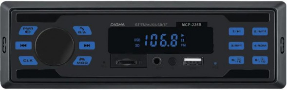 Автомагнитола DIGMA MCP-225B 1DIN 4x45Вт 2